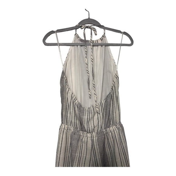 AaKaa Backless Romper White w Navy Top Liner Drawstring Waist Size Small - Picture 3 of 7